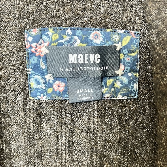 MAEVE BY ANTHROPOLOGIE V-NECK GRAY COMFY SOFT SWEATER - Picture 3 of 4